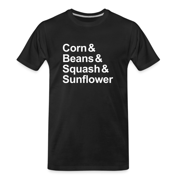 Corn & Beans & Squash & Sunflower - T-shirt - black