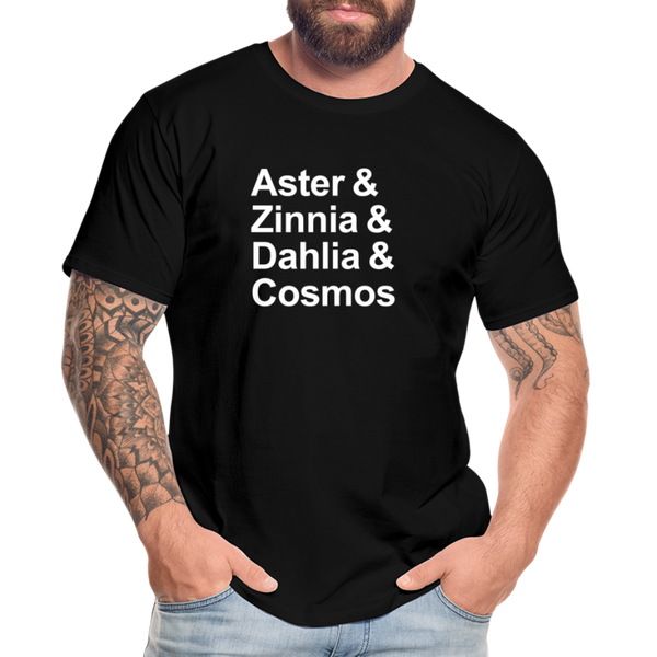 Aster & Zinnia & Dahlia & Cosmos - T-shirt - black