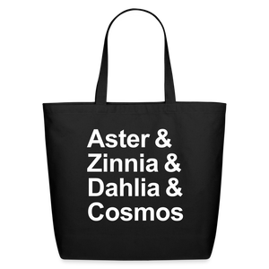 Aster & Zinnia & Dahlia & Cosmos - Tote Bag - black