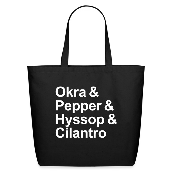 Okra & Pepper & Hyssop & Cilantro - Tote Bag - black