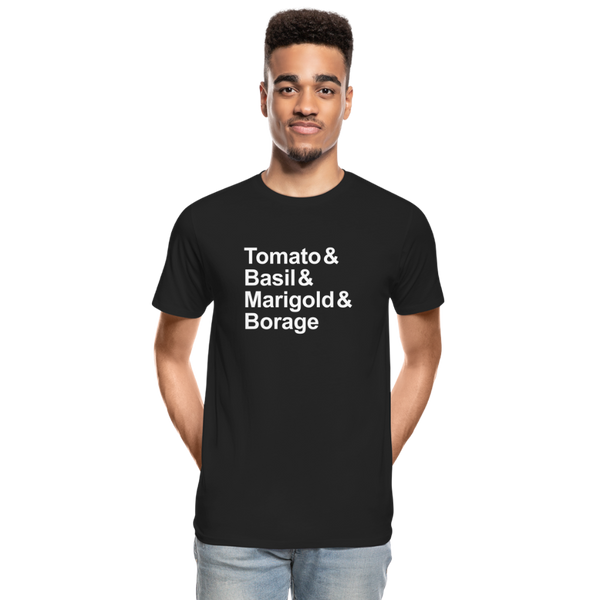 Tomato & Basil & Marigold & Borage - T-shirt - black