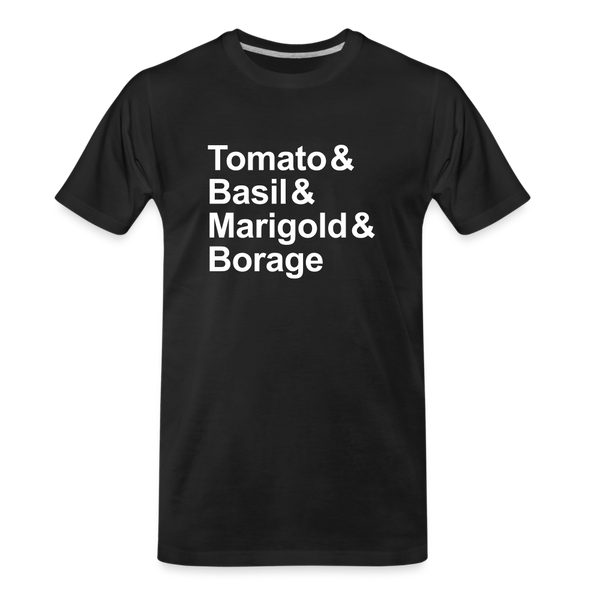 Tomato & Basil & Marigold & Borage - T-shirt - black