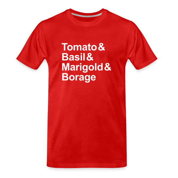 Tomato & Basil & Marigold & Borage - T-shirt - red