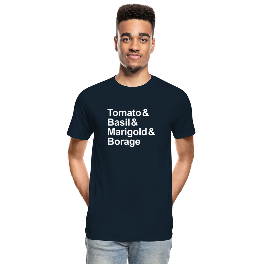 Tomato & Basil & Marigold & Borage - T-shirt - deep navy