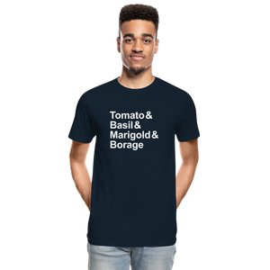 Tomato & Basil & Marigold & Borage - T-shirt - deep navy