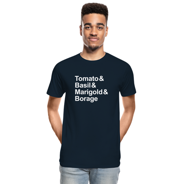 Tomato & Basil & Marigold & Borage - T-shirt - deep navy