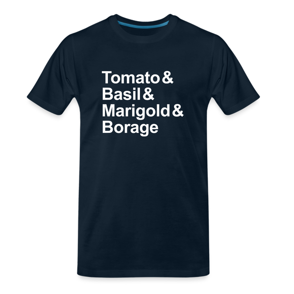 Tomato & Basil & Marigold & Borage - T-shirt - deep navy