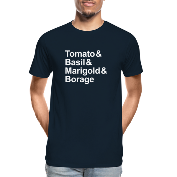 Tomato & Basil & Marigold & Borage - T-shirt - deep navy