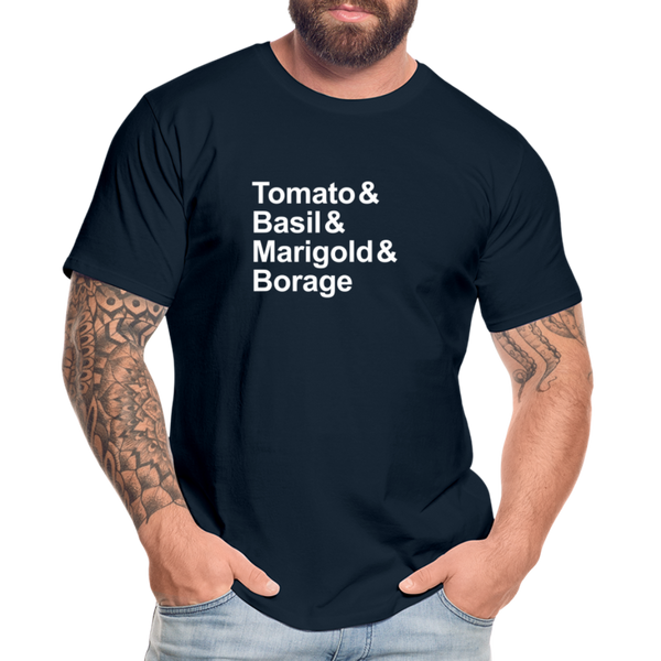 Tomato & Basil & Marigold & Borage - T-shirt - deep navy