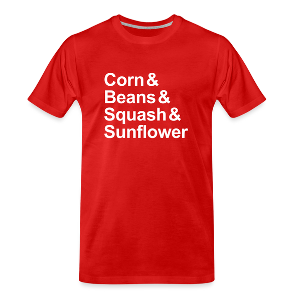 Corn & Beans & Squash & Sunflower - T-shirt - red