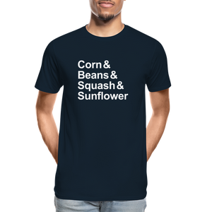 Corn & Beans & Squash & Sunflower - T-shirt - deep navy