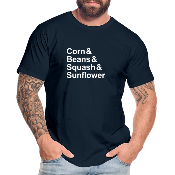 Corn & Beans & Squash & Sunflower - T-shirt - deep navy