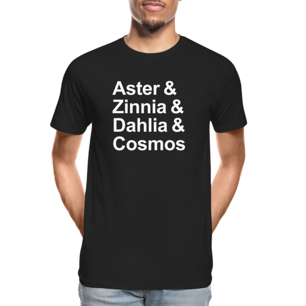 Aster & Zinnia & Dahlia & Cosmos - T-shirt - black