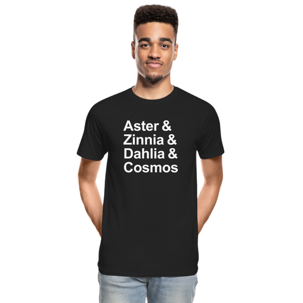 Aster & Zinnia & Dahlia & Cosmos - T-shirt - black