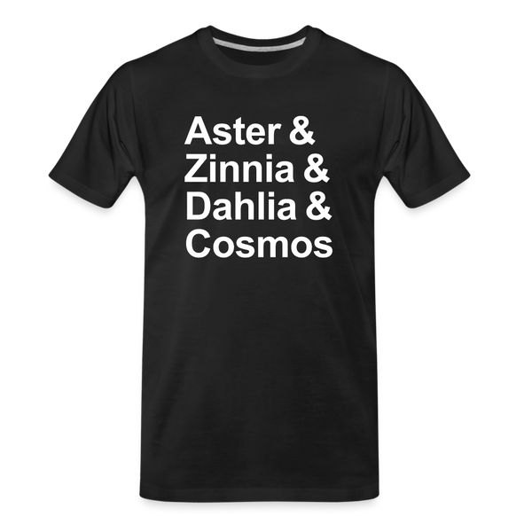 Aster & Zinnia & Dahlia & Cosmos - T-shirt - black