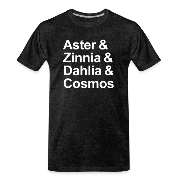 Aster & Zinnia & Dahlia & Cosmos - T-shirt - charcoal grey
