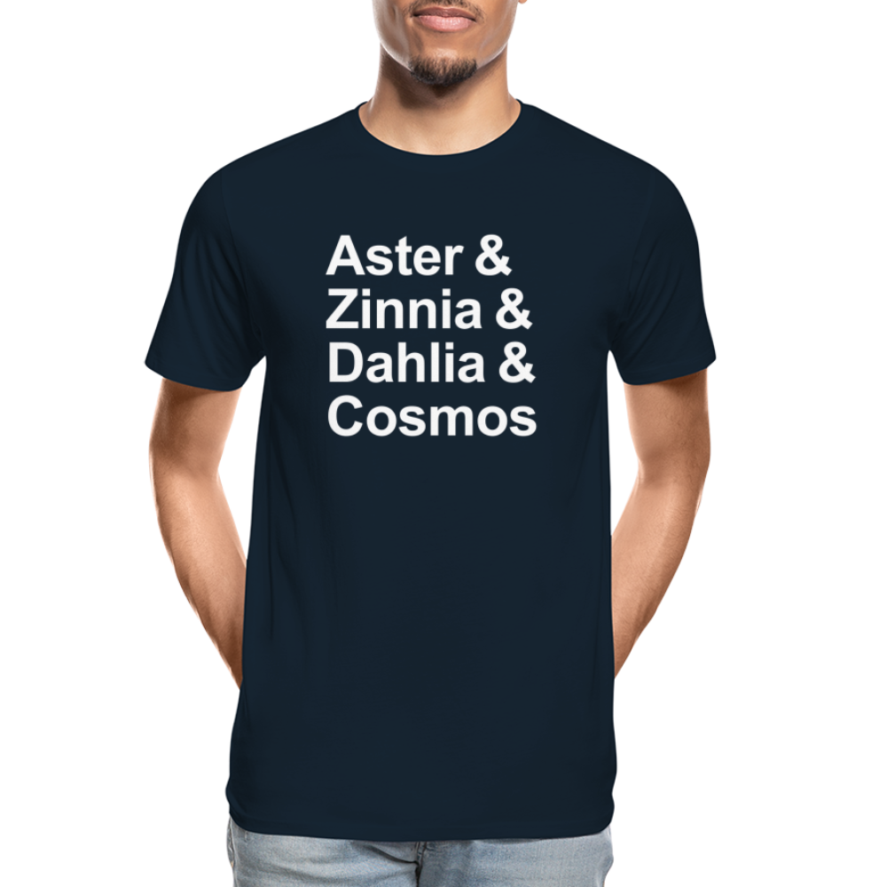 Aster & Zinnia & Dahlia & Cosmos - T-shirt - deep navy