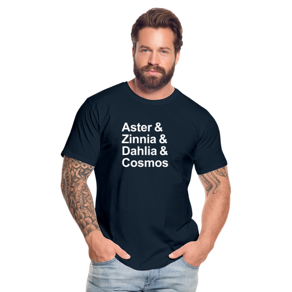 Aster & Zinnia & Dahlia & Cosmos - T-shirt - deep navy