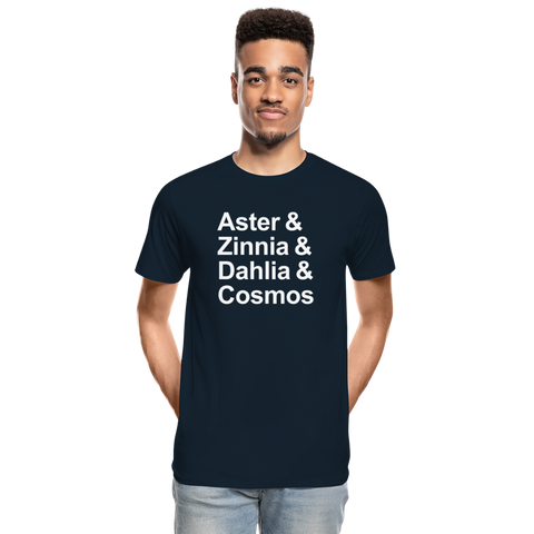 Aster & Zinnia & Dahlia & Cosmos - T-shirt - deep navy