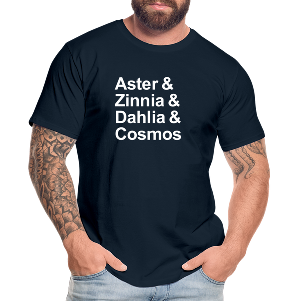 Aster & Zinnia & Dahlia & Cosmos - T-shirt - deep navy