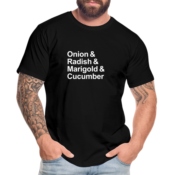 Onion & Radish & Marigold & Cucumber - T-shirt - black
