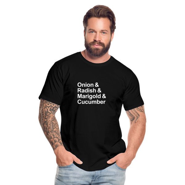 Onion & Radish & Marigold & Cucumber - T-shirt - black