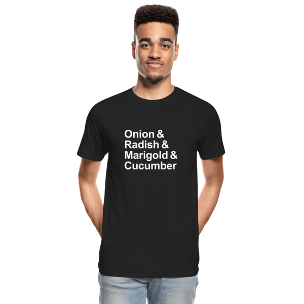 Onion & Radish & Marigold & Cucumber - T-shirt - black