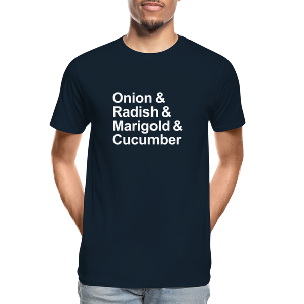 Onion & Radish & Marigold & Cucumber - T-shirt - deep navy