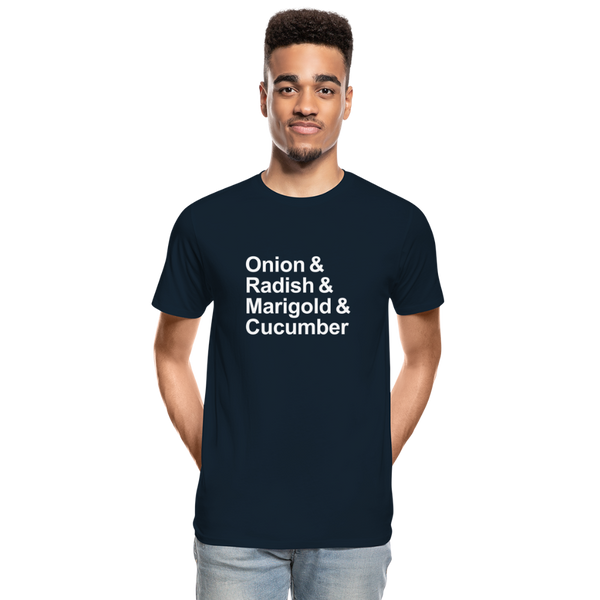 Onion & Radish & Marigold & Cucumber - T-shirt - deep navy