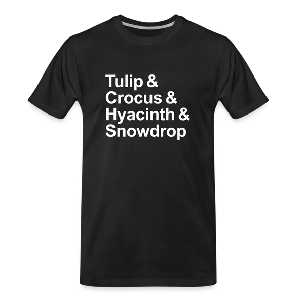 Tulip & Crocus & Hyacinth & Snowdrop - T-shirt - black