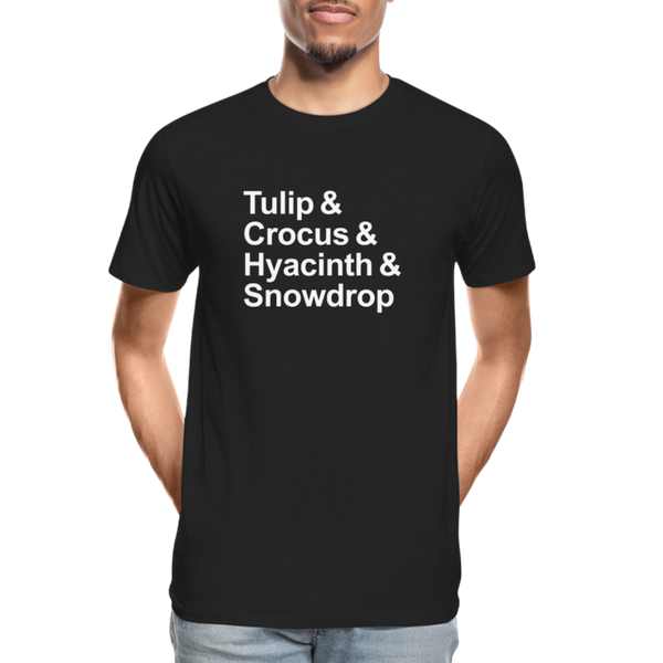Tulip & Crocus & Hyacinth & Snowdrop - T-shirt - black