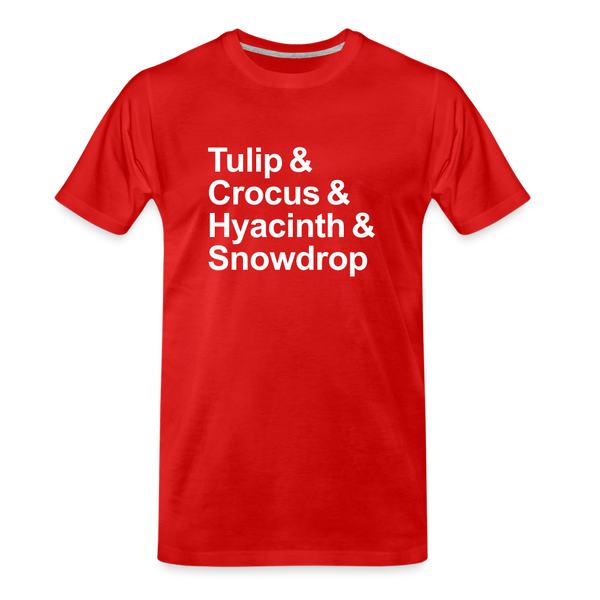 Tulip & Crocus & Hyacinth & Snowdrop - T-shirt - red