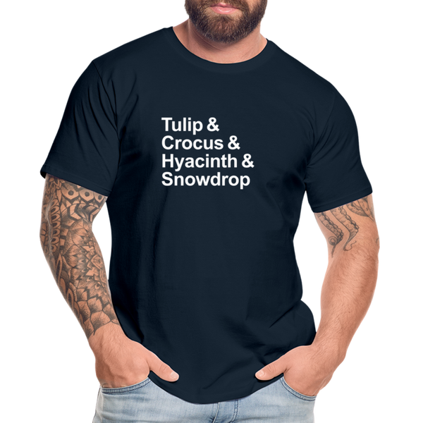 Tulip & Crocus & Hyacinth & Snowdrop - T-shirt - deep navy