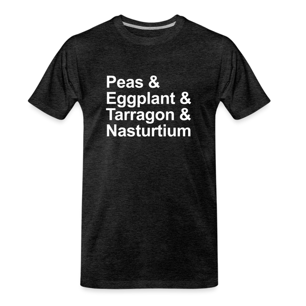 Peas & Eggplant & Tarragon & Nasturtium - T-shirt - charcoal grey