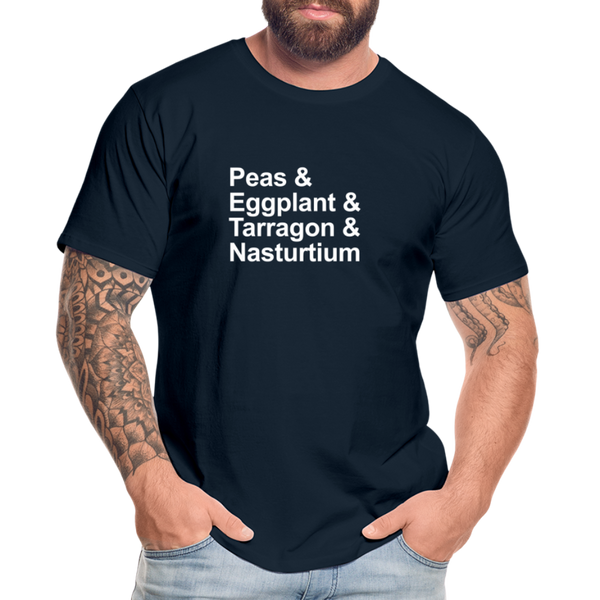 Peas & Eggplant & Tarragon & Nasturtium - T-shirt - deep navy
