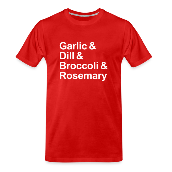 Garlic & Dill & Broccoli & Rosemary - T-shirt - red