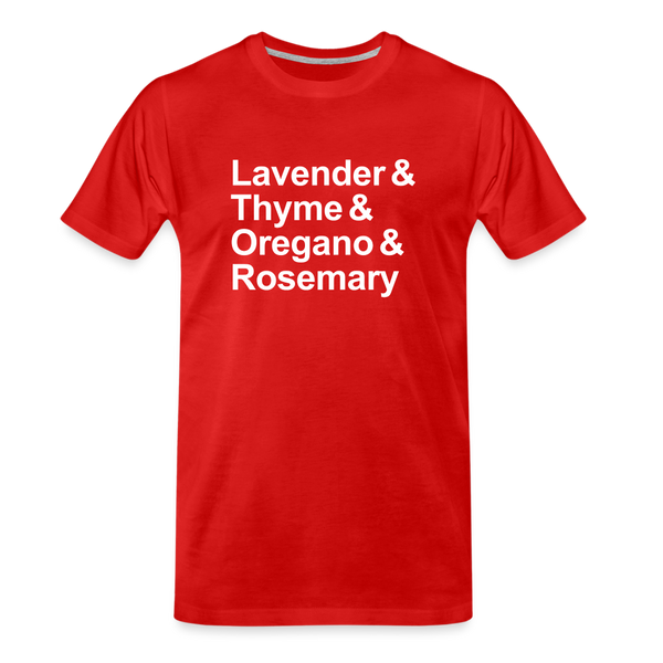 Lavender & Thyme & Oregano & Rosemary - T-shirt - red