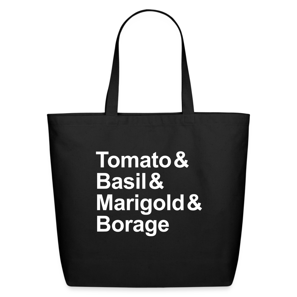 Tomato & Basil & Marigold & Borage - Tote Bag - black