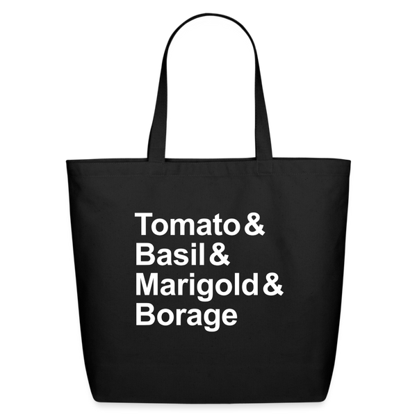 Tomato & Basil & Marigold & Borage - Tote Bag - black