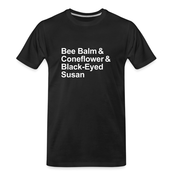 Bee Balm & Coneflower & Black-Eyed Susan - T-shirt - black
