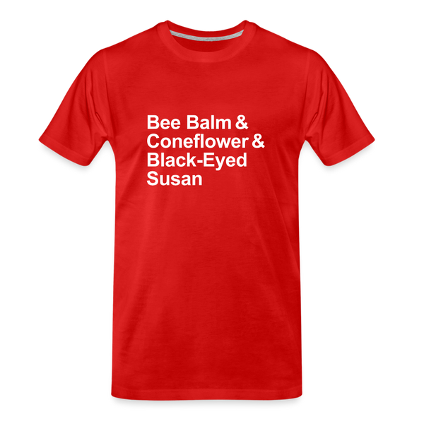 Bee Balm & Coneflower & Black-Eyed Susan - T-shirt - red