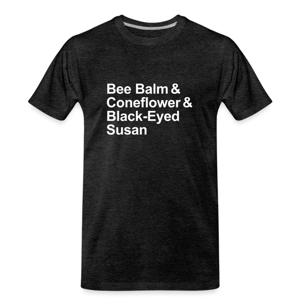 Bee Balm & Coneflower & Black-Eyed Susan - T-shirt - charcoal grey