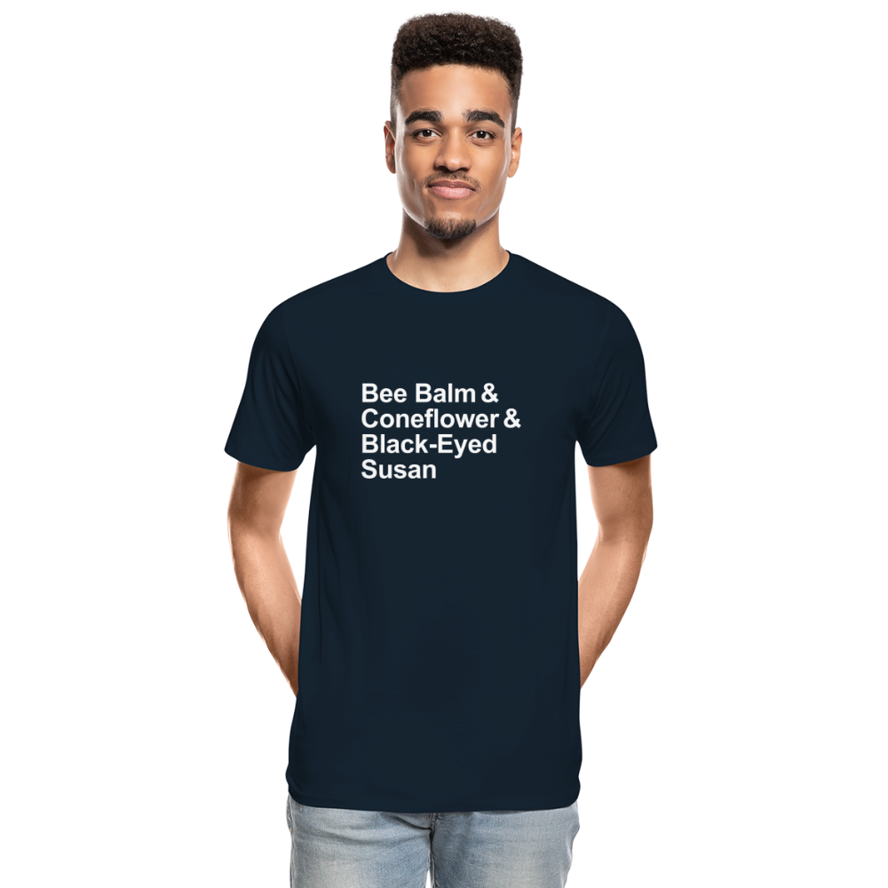 Bee Balm & Coneflower & Black-Eyed Susan - T-shirt - deep navy
