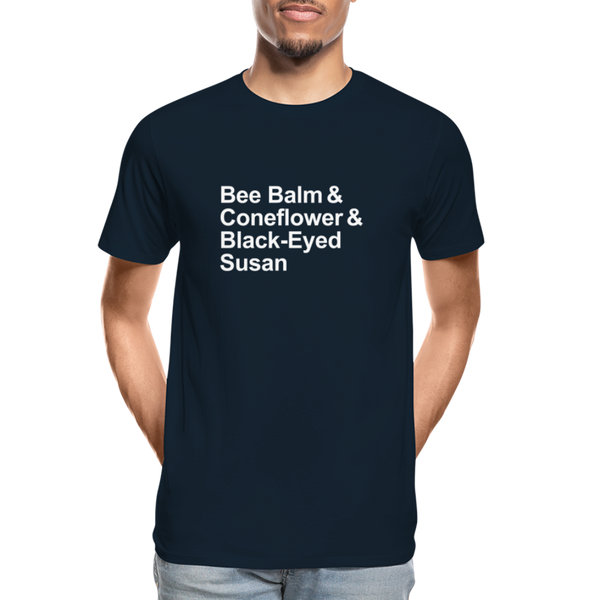 Bee Balm & Coneflower & Black-Eyed Susan - T-shirt - deep navy
