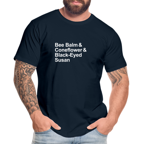 Bee Balm & Coneflower & Black-Eyed Susan - T-shirt - deep navy