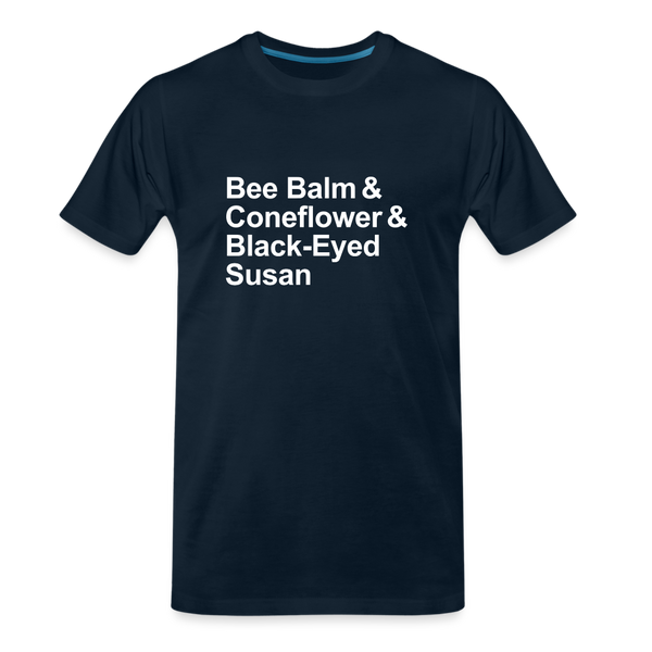 Bee Balm & Coneflower & Black-Eyed Susan - T-shirt - deep navy