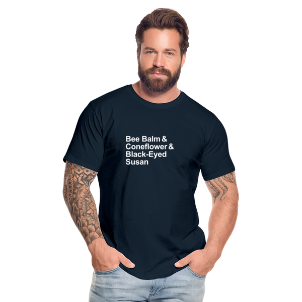 Bee Balm & Coneflower & Black-Eyed Susan - T-shirt - deep navy