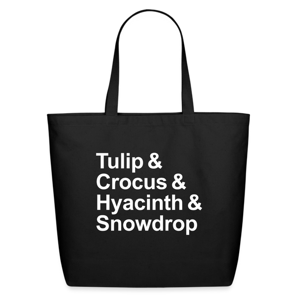 Tulip & Crocus & Hyacinth & Snowdrop - Tote Bag - black